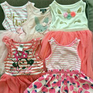 Girls 2T Lot of (5) Tank Tutu Dresses Disney, Cat & Jack, Zunie, Etc